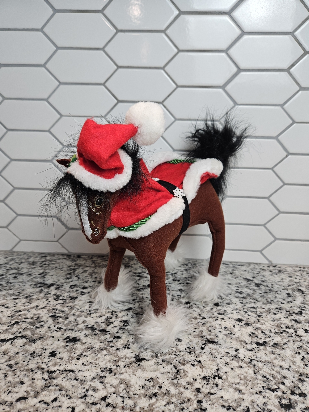 Annalee Doll Christmas Holiday Clydesdale Horse Snowflake Plush 2016